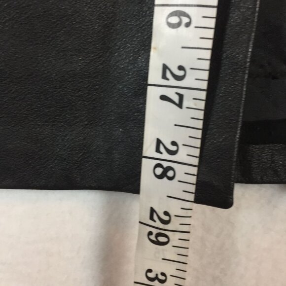 Vintage West Bay Black Leather Pencil MIdi Skirt Size 8  26X28 - Picture 5 of 8
